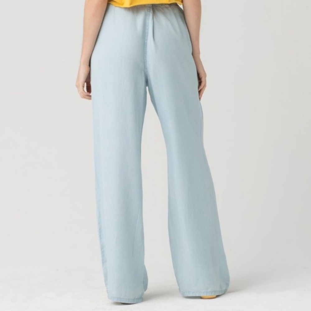 High Rise Belted Paperbag Wide Leg Trousers Pants - Picture 8 of 8